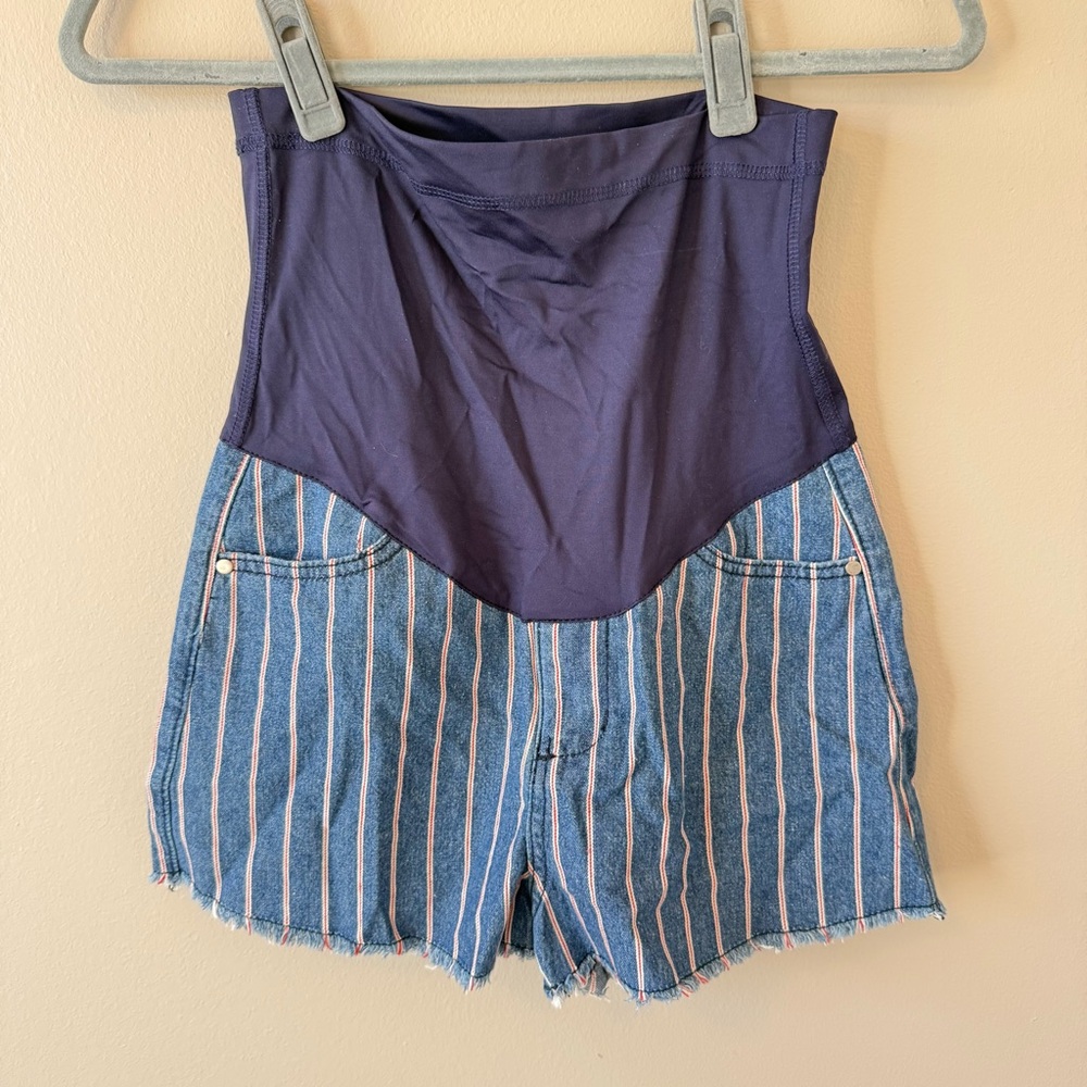 Pinkblush Maternity Striped Shorts-S